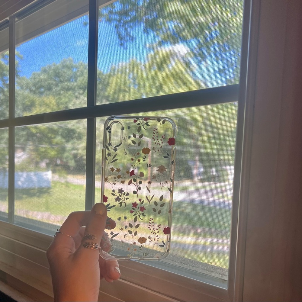 Clear flower iPhone X case